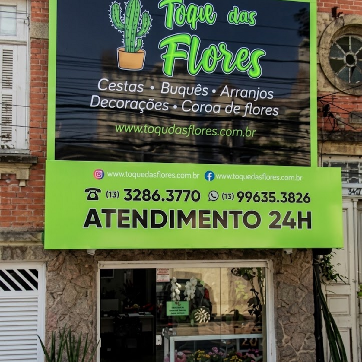 Fachada da Floricultura Toca das Flores em Santos